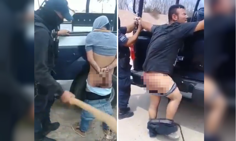 A tablazos y batazos, policías se turnan para castigar a detenidos (VIDEO)