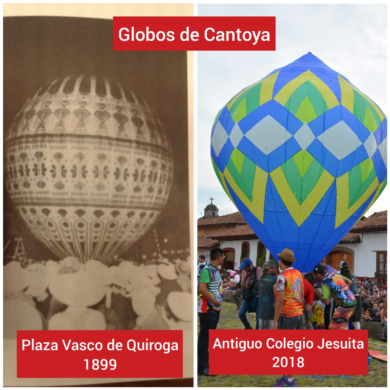 Globos de Cantoya en Pátzcuaro, una tradición que data del siglo XIX