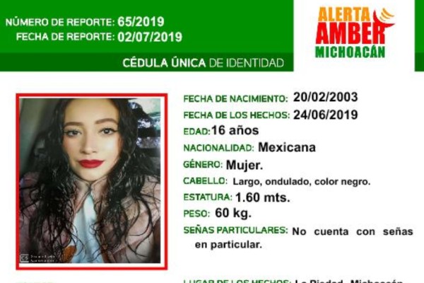 Camila, joven de 16 años desaparece en Michoacán tras encuentro con hombre que conoció en Facebook