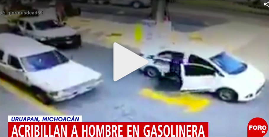 Acribillan a un hombre en una gasolinera en Uruapan, Michoacán (VIDEO)