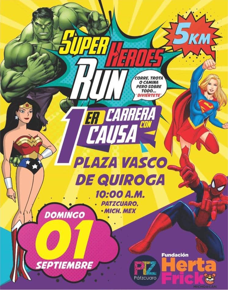 Carrera de superhéroes con causa 5K Pátzcuaro 2019