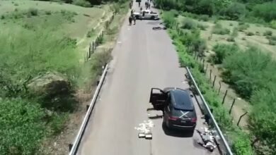 Dron capta los cuerpos regados del enfrentamiento entre el CJNG y los comunitarios de Tepalcatepec