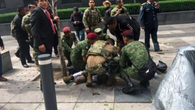 Paracaidista de la Marina se accidenta en Desfile Militar