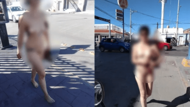 Mujer de Michoacán camina desnuda por las calles