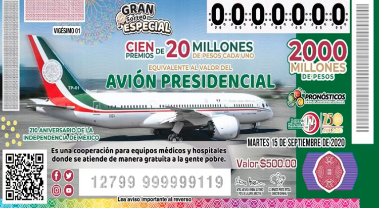 Rifa del avión presidencial: Fecha, costo y reglas del sorteo