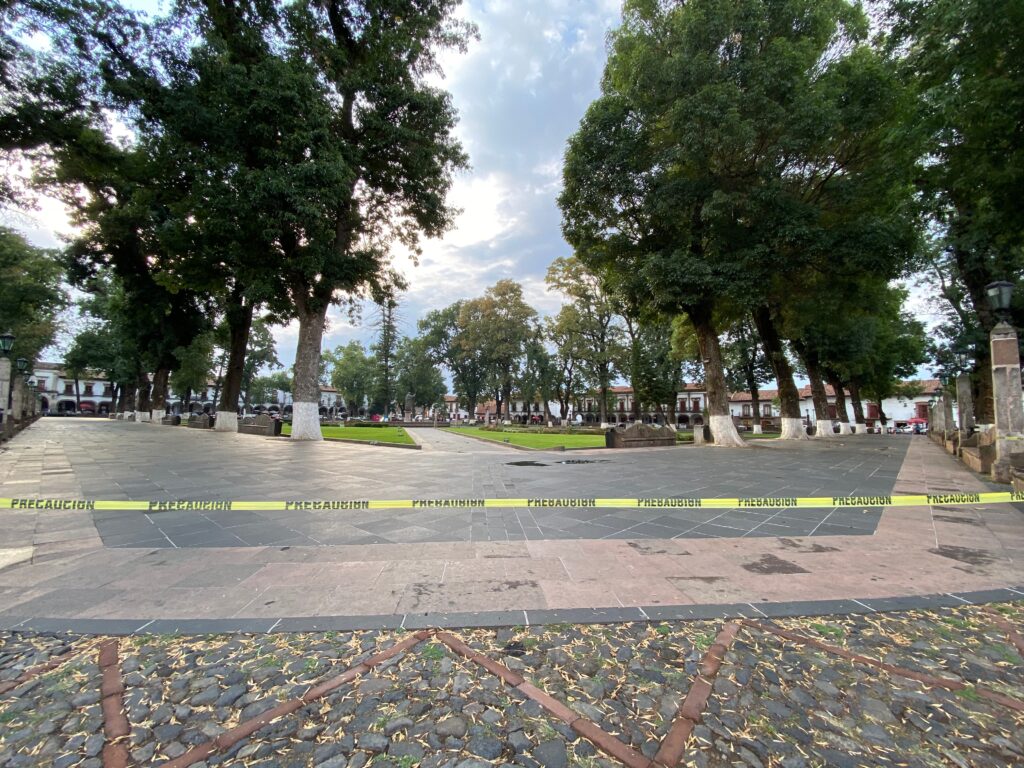 Acordonan nuevamente plaza de Pátzcuaro [FOTOS]