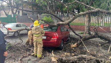 Intensa tromba con granizo sorprende a Morelia