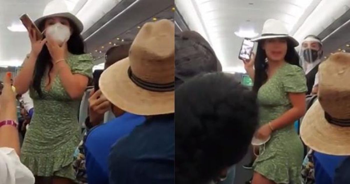 VIDEO: Lady COVID; La bajan de avión por no usar cubre bocas