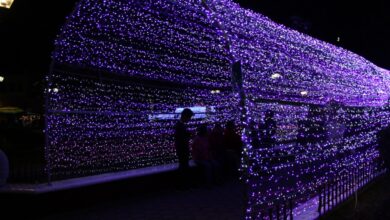 Pátzcuaro tunel luces navidad