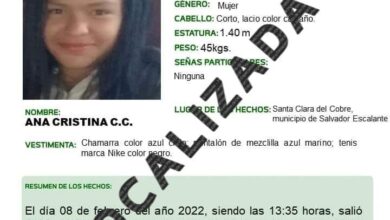 Adolescente de 15 años desaparecida en Salvador Escalante ya fue LOCALIZADA