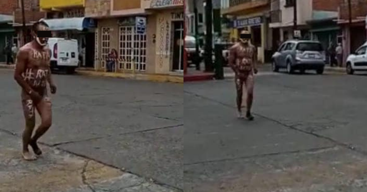 Desnudan a presunto ladrón y lo ponen a caminar en Michoacán