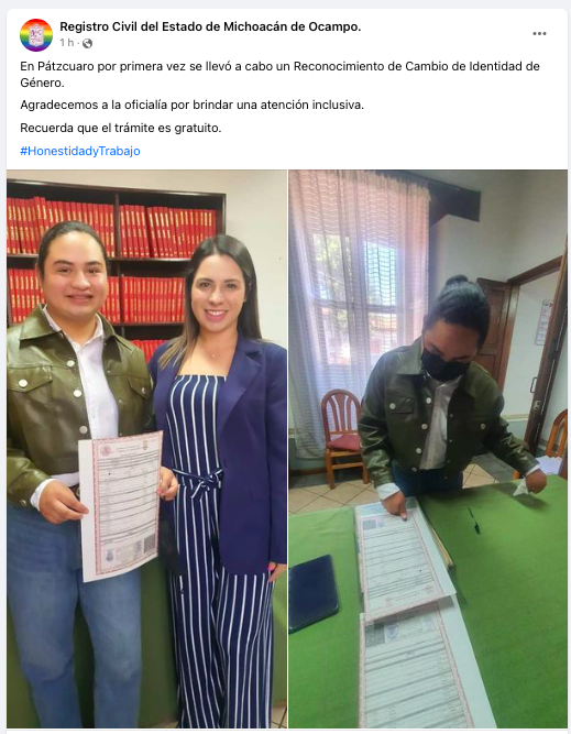 En Pátzcuaro por primera vez se llevó a cabo un Reconocimiento de Cambio de Identidad de Género