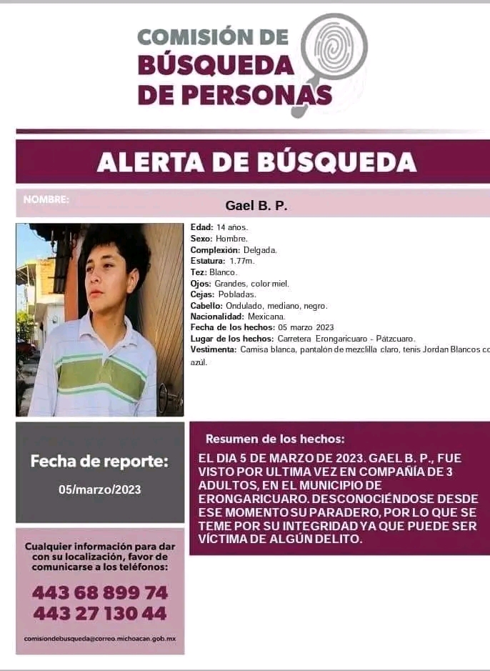 Desaparición de familia en Erongaricuaro: Se busca a cuatro hombres de Pátzcuaro