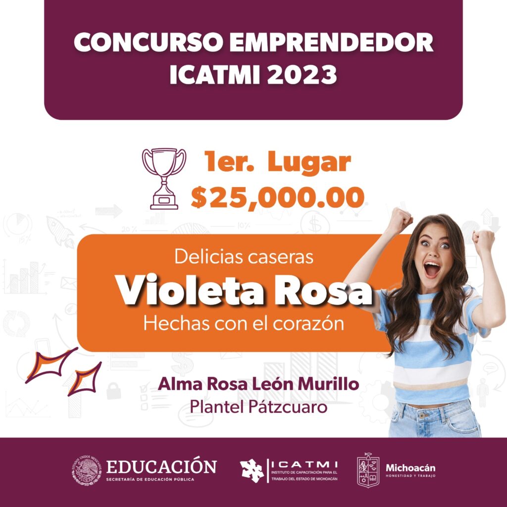 Alma Rosa León Murillo gana el concurso emprendedor Icatmi 2023