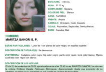Alerta Amber: Desaparece Maritza Sahori G. P. en Pátzcuaro, Michoacán
